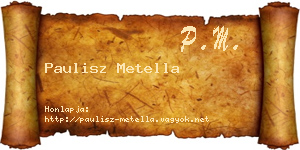Paulisz Metella névjegykártya